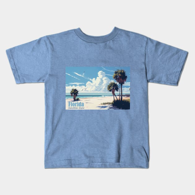 Florida -Sunshine State Kids T-Shirt by GreenMary Design